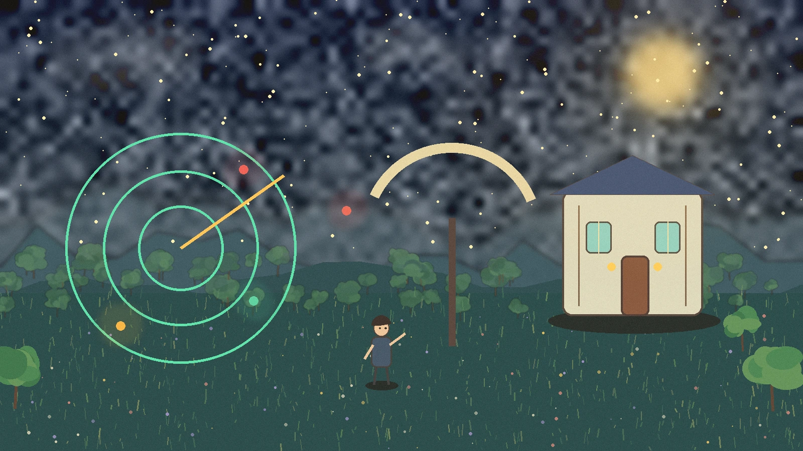 Hand-painted observatory tracking security signals